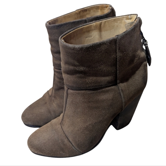 Rag & Bone Newbury Suede Ankle Boots Size 39 US 9 Distressed - Picture 1 of 8